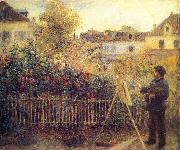 Monet painting in his Garten in Argenteuil, Pierre Auguste Renoir